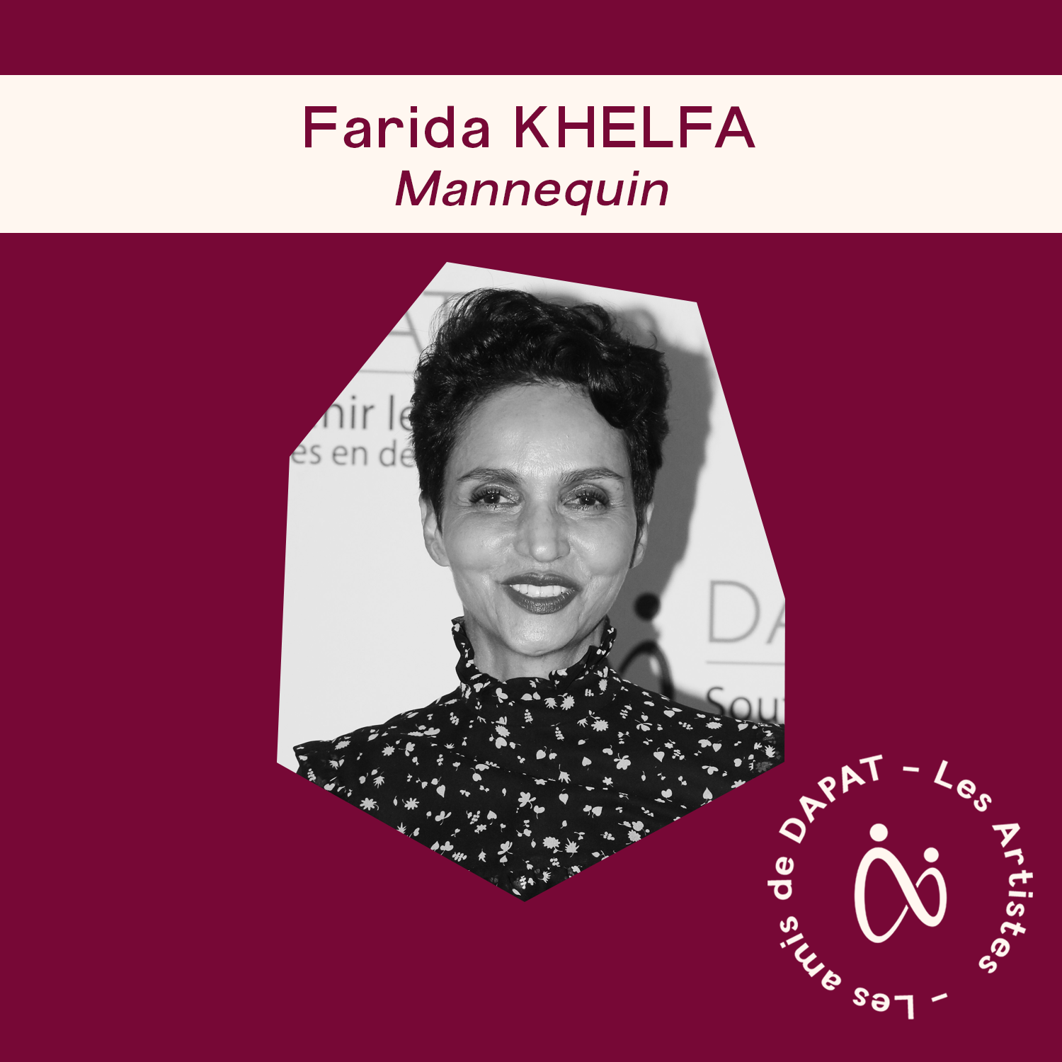 Farida Khelfa – Mannequin, remettante à la Remise des Prix DAPAT 2021