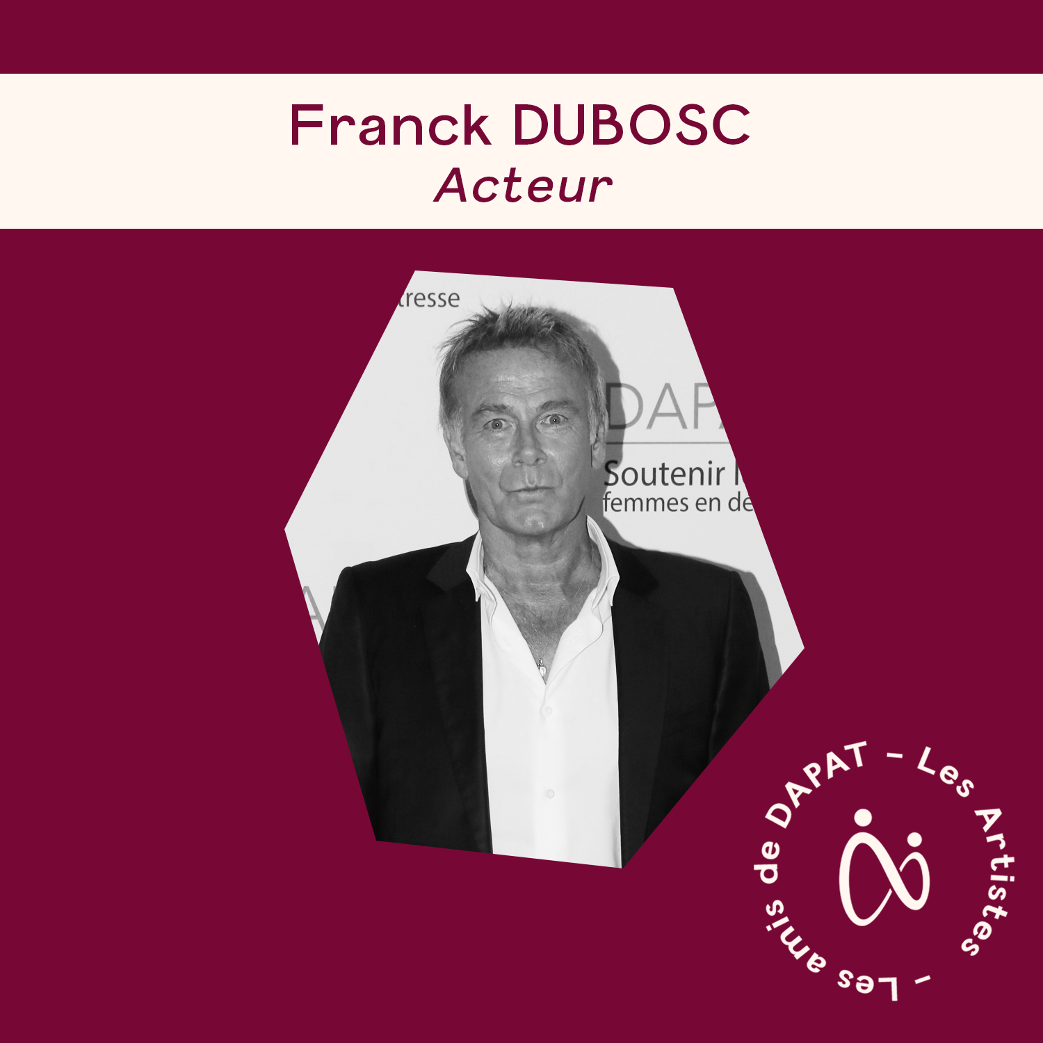 Franck Dubosc – Acteur, remettant à la Remise des Prix DAPAT 2021.