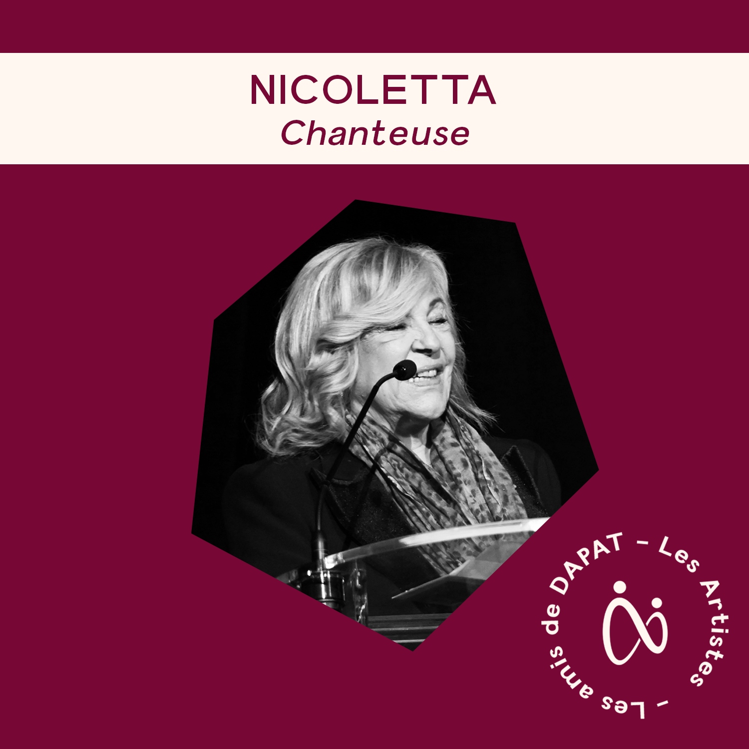 Nicoletta – Chanteuse soutenant les Prix DAPAT.